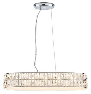 Verina LED 5 Lights Crystal Linear Pendant Light In Chrome