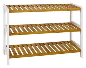 Cornville 3 Shelves Shoe Storage Rack In White And Natural