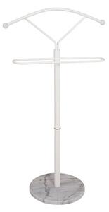 Kaibito Metal Valet Stand In White With Marble Base