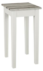 Eloy Tall Wooden Side Table In White And Maritimo Pine