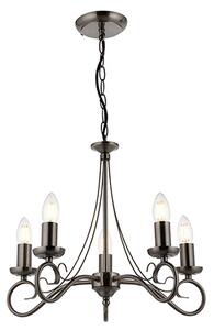 Trafford 5 Lights Ceiling Pendant Light In Antique Silver