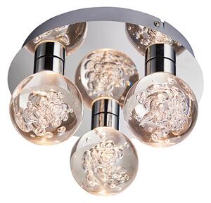 Versa LED 3 Lights Clear Bubble Flush Ceiling Light In Chrome