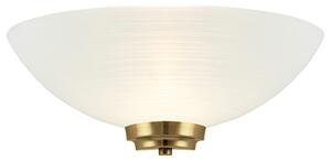 Welles White Glass Wall Light In Antique Brass