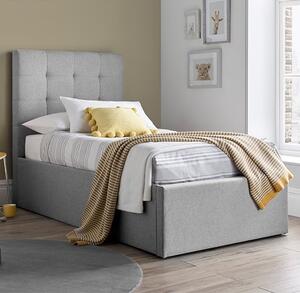 Candy Fabric Upholstered Ottoman Storage Single Bed In Grey