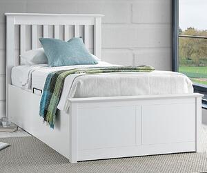 Francis Wooden Ottoman Storage Single Bed In White