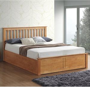 Malmo Wooden Ottoman Storage Double Bed In Oak