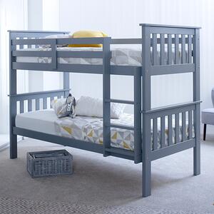 Carra Wooden Single Bunk Bed In Grey