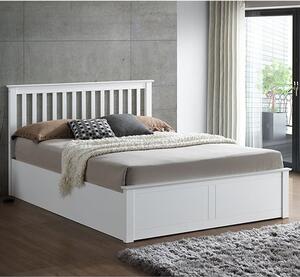 Malmo Wooden Ottoman Storage Double Bed In White