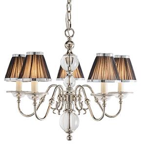 Tilburg 5 Lights Pendant Light In Nickel With Black Shades