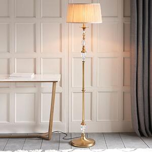 Polina Floor Lamp In Antique Brass With Beige Shade