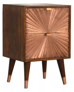 Manila Wooden Bedside Cabinet In Chestnut Copper With 2 Drawers