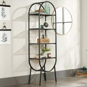 Beckley Glass Shelving Unit With Black Metal Frame