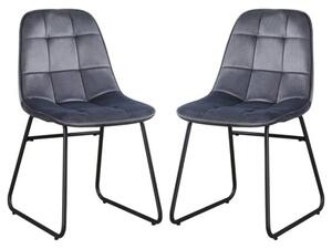 Lyster Grey Velvet Dining Chairs In A Pair