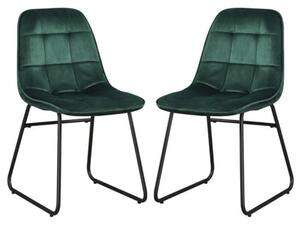 Lyster Emerald Green Velvet Dining Chairs In A Pair