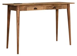 Ouzel Wooden Study Desk In Natural Oak Ish With Cable access