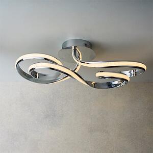 Aria LED Semi Flush Ceiling Light In Chrome