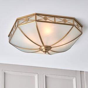 Bannerman 4 Lights Flush Ceiling Light In Antique Brass