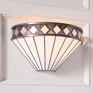 Fargo Tiffany Glass Wall Light In Dark Bronze