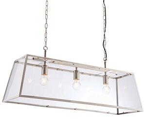 Hurst 3 Lights Clear Glass Pendant Light In Bright Nickel