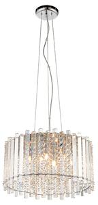 Hanna 5 Lights Clear Crystals Pendant Light In Polished Chrome