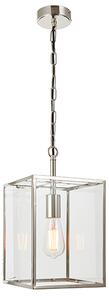 Hadden Clear Glass Pendant Light In Bright Nickel