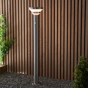 Halton LED PIR Outdoor Bollard Photocell In Brushed Steel