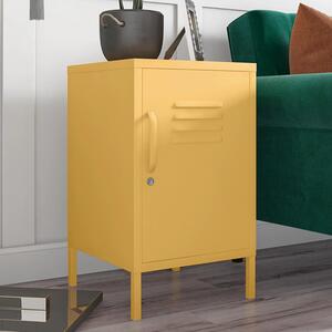 Cerritos Metal Side Table With 1 Door In Yellow