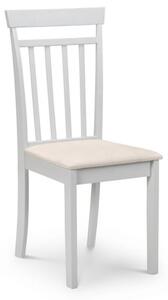 Calista Wooden Dining Chair In Grey With Ivory Seat