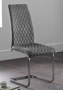 Cadewyn Velvet Cantilever Dining Chair In Grey