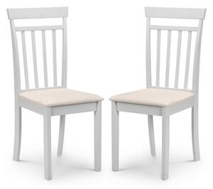 Calista Grey Wooden Dining Chairs With Ivory Seat In Pair