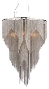 Loire 7 Lights Pendant Light In Bright Nickel And Silver