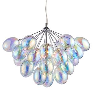 Infinity 6 Lights Iridescent Glass Pendant Light In Chrome