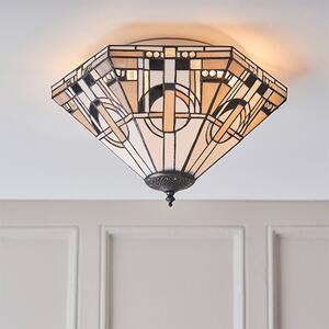 Metropolitan 2 Lights Medium Flush Ceiling Light In Dark Bronze