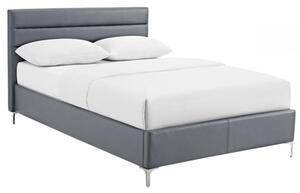 Agneza PU Leather Double Bed In Grey