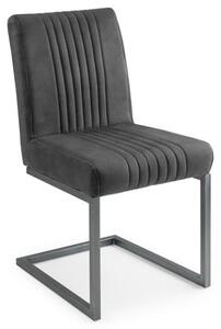 Barras Faux Leather Dining Chair In Charcoal Grey