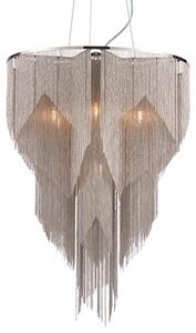 Loire 6 Lights Pendant Light In Bright Nickel And Silver