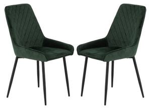 Avah Emerald Green Velvet Dining Chairs In Pair