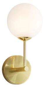 Otto Gloss Blown Glass Shade Wall Light In Brushed Brass