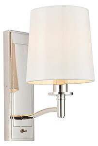 Ortona 1 Light White Shade Wall Light In Bright Nickel