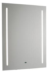 Nero LED Shaver Bathroom Mirror In Matt Silver