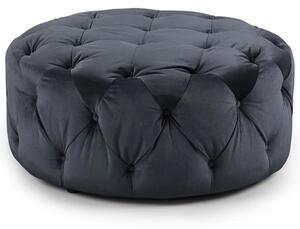 Ahern Plush Velvet Footstool In Slate