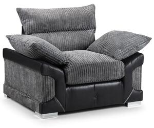 Logion Fabric Armchair In Black And Grey