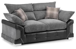 Logion Fabric 2 Seater Sofa In Black And Grey