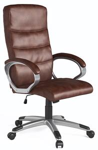 Havard Faux Leather Home And Office Chair In Brown