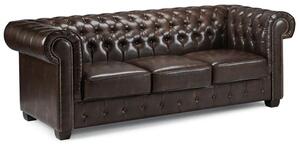 Caskey Bonded Leather 3 Seater Sofa In Antique Brown