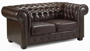 Caskey Bonded Leather 2 Seater Sofa In Antique Brown