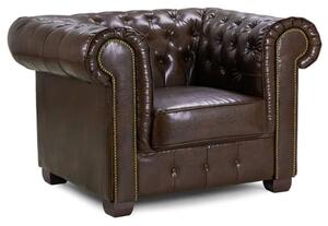 Caskey Bonded Leather Armchair In Antique Brown