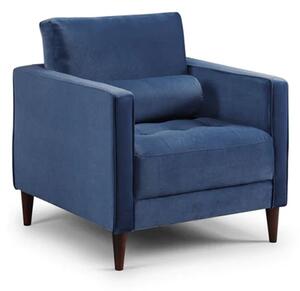 Herbart Plush Velvet Armchair In Blue