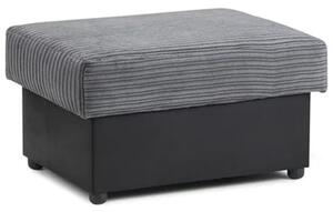 Logion Fabric Foot Stool In Black And Grey