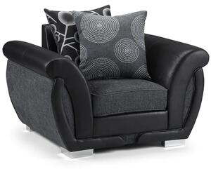 Sharon Fabric Armchair In Black And Grey